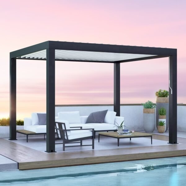 Yardistry Aluminum Louvered Pergola 12 x 12 ft