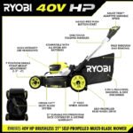 RYOBI 40V HP Brushless 21" Self-Propelled Multi-Blade Lawn Mower Kit - Image 4