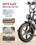 AMYET V9-G60 Peak Fat Tire Electric Bike for Adults, 1500W Motor, 32 MPH - Image 3