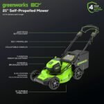 Greenworks 80V 21-Inch Cordless Self-Propelled Lawn Mower - Image 6