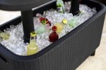 Keter Bevy Bar 2-in-1 Pop-Up Outdoor Cocktail Table & 15.85 Gallon Cooler, Anthracite Grey - Image 2