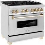 ZLINE Autograph Edition 36 Inch 4.6 Cu. Ft. Dual Fuel Range with Gold Accents, RAZ-36-G - Image 5