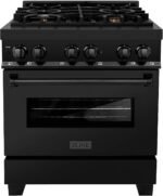 ZLINE Legacy 30-inch 4.0 Cu. Ft. Dual Fuel Range with Brass Burners, Black Stainless Steel (RAB-BR-30)