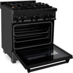 ZLINE Legacy 30-inch 4.0 Cu. Ft. Dual Fuel Range with Brass Burners, Black Stainless Steel (RAB-BR-30) - Image 2