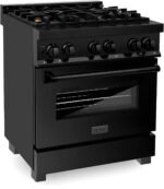 ZLINE Legacy 30-inch 4.0 Cu. Ft. Dual Fuel Range with Brass Burners, Black Stainless Steel (RAB-BR-30) - Image 4