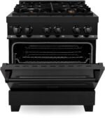 ZLINE Legacy 30-inch 4.0 Cu. Ft. Dual Fuel Range with Brass Burners, Black Stainless Steel (RAB-BR-30) - Image 6