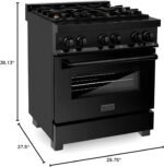ZLINE Legacy 30-inch 4.0 Cu. Ft. Dual Fuel Range with Brass Burners, Black Stainless Steel (RAB-BR-30) - Image 7